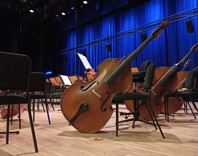 Pictures of Cello on Concert Stage